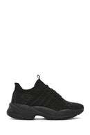Derimod Zero Women's Black Lace-Up Stone Fabric Sneakers | Derimod Derimod Zero Women's Black Lace-Up Stone Fabric Sneakers | Derimod