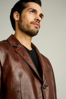 Belmondo Men's Leather Jacket | Derimod Belmondo Men's Leather Jacket | Derimod