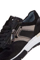 Kadın Siyah Bağcıklı Fermuar Detaylı Deri Sneaker | Derimod Kadın Siyah Bağcıklı Fermuar Detaylı Deri Sneaker | Derimod