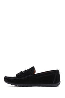 Men's Black Tasseled Suede Leather Casual Loafer | Derimod Men's Black Tasseled Suede Leather Casual Loafer | Derimod