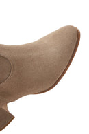 Women's Heeled Suede Leather Cowboy Boots | Derimod Women's Heeled Suede Leather Cowboy Boots | Derimod