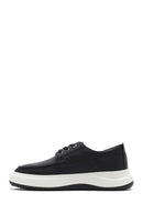 Men's Black Lace-Up Thick-Soled Leather Casual Shoes | Derimod Men's Black Lace-Up Thick-Soled Leather Casual Shoes | Derimod