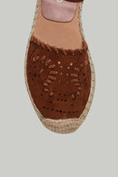 Suede Women's Espadrille with Ankle Strap | Derimod Suede Women's Espadrille with Ankle Strap | Derimod