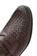 Erkek Kahverengi Örgü Deri Klasik Loafer | Derimod Erkek Kahverengi Örgü Deri Klasik Loafer | Derimod