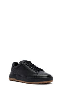 Erkek Siyah Bağcıklı Deri Sneaker | Derimod Erkek Siyah Bağcıklı Deri Sneaker | Derimod