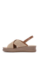 Women's Beige Back Buckle Thick Soled Straw Sandals | Derimod Women's Beige Back Buckle Thick Soled Straw Sandals | Derimod