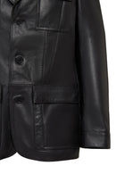Kane Men's Black Buttoned Blazer Leather Jacket | Derimod Kane Men's Black Buttoned Blazer Leather Jacket | Derimod