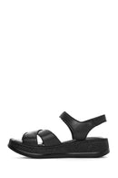 Women's Black Thick Soled Leather Comfort Sandals | Derimod Women's Black Thick Soled Leather Comfort Sandals | Derimod