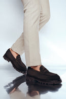 Erkek Haki Süet Deri Casual Loafer | Derimod Erkek Haki Süet Deri Casual Loafer | Derimod