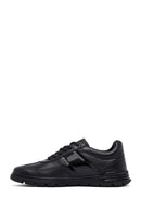 Erkek Siyah Bağcıklı Deri Casual Sneaker | Derimod Erkek Siyah Bağcıklı Deri Casual Sneaker | Derimod