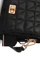 Geox Women's Black Veriana Quilted Leather Shoulder Bag | Derimod Geox Women's Black Veriana Quilted Leather Shoulder Bag | Derimod