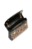 Women's Multicolored Long Chain Strap Stone-Embellished Evening Shoulder Bag | Derimod Women's Multicolored Long Chain Strap Stone-Embellished Evening Shoulder Bag | Derimod