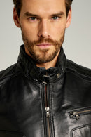 New Hugo Men's Leather Jacket | Derimod New Hugo Men's Leather Jacket | Derimod