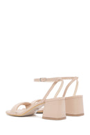 Women's Beige Ankle Strap Chunky Heel Sandals | Derimod Women's Beige Ankle Strap Chunky Heel Sandals | Derimod