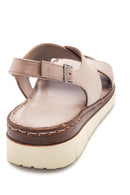 Kadın Vizon Deri Comfort Sandalet | Derimod Kadın Vizon Deri Comfort Sandalet | Derimod