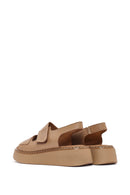 Kadın Camel Bantlı Kalın Tabanlı Deri Comfort Sandalet | Derimod Kadın Camel Bantlı Kalın Tabanlı Deri Comfort Sandalet | Derimod