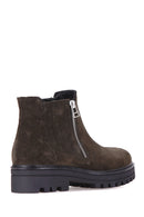 Zippered Women's Suede Boots | Derimod Zippered Women's Suede Boots | Derimod