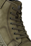 Men's Khaki Zippered Nubuck Sports Boots | Derimod Men's Khaki Zippered Nubuck Sports Boots | Derimod