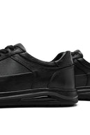 Erkek Siyah Bağcıklı Deri Sneaker | Derimod Erkek Siyah Bağcıklı Deri Sneaker | Derimod