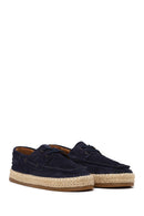 Male Navy Lace-up Suede Espadrilles | Derimod Male Navy Lace-up Suede Espadrilles | Derimod