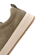 Men's Khaki Lace-Up Nubuck Leather Sneaker | Derimod Men's Khaki Lace-Up Nubuck Leather Sneaker | Derimod