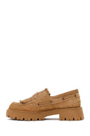 Woman Camel Lace-Up Thick-Soled Suede Casual Shoes | Derimod Woman Camel Lace-Up Thick-Soled Suede Casual Shoes | Derimod