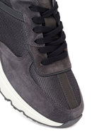 Male Gray Lace-Up Thick-Soled Leather Sneaker | Derimod Male Gray Lace-Up Thick-Soled Leather Sneaker | Derimod