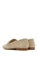 Women's Beige Suede Leather Masculine Loafer | Derimod Women's Beige Suede Leather Masculine Loafer | Derimod