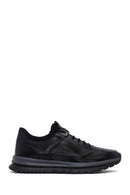 Erkek Siyah Bağcıklı Deri Sneaker | Derimod Erkek Siyah Bağcıklı Deri Sneaker | Derimod