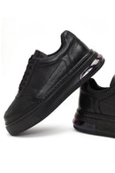 Men's Black Lace-Up Thick-Soled Leather Sneaker | Derimod Men's Black Lace-Up Thick-Soled Leather Sneaker | Derimod