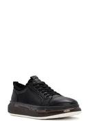 Men's Black Thick Sole Lace Up Leather Sneaker | Derimod Men's Black Thick Sole Lace Up Leather Sneaker | Derimod