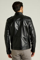 Turner Men's Leather Jacket | Derimod Turner Men's Leather Jacket | Derimod