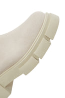 Women's Cream Suede Leather Chelsea Boots | Derimod Women's Cream Suede Leather Chelsea Boots | Derimod