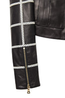 Capri Women's Black Short Leather Jacket | Derimod Capri Women's Black Short Leather Jacket | Derimod