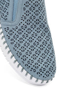 Women's Blue Patterned Fabric Comfort Shoes | Derimod Women's Blue Patterned Fabric Comfort Shoes | Derimod