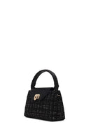 Woman Black Long-Strap Patterned Shoulder Bag | Derimod Woman Black Long-Strap Patterned Shoulder Bag | Derimod