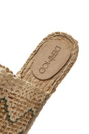 Women's Beige Straw Slippers | Derimod Women's Beige Straw Slippers | Derimod
