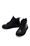 Erkek Siyah Deri Bilekli Sneaker | Derimod Erkek Siyah Deri Bilekli Sneaker | Derimod