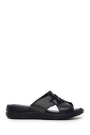 Woman Black Wedge Comfort Slipper | Derimod Woman Black Wedge Comfort Slipper | Derimod