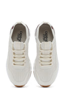 Derimod Zero Women's Cream Laced Fabric Sneakers | Derimod Derimod Zero Women's Cream Laced Fabric Sneakers | Derimod