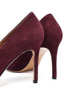 Woman Burgundy Thin-Heeled Suede Stiletto | Derimod Woman Burgundy Thin-Heeled Suede Stiletto | Derimod