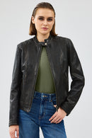 Weekend Women's Brown Vintage Leather Jacket | Derimod Weekend Women's Brown Vintage Leather Jacket | Derimod