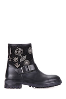 Women's Leather Boots with Metal Detail | Derimod Women's Leather Boots with Metal Detail | Derimod