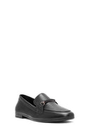 Woman Black Buckle-Detail Leather Masculine Loafer | Derimod Woman Black Buckle-Detail Leather Masculine Loafer | Derimod