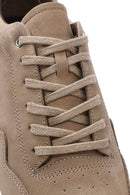 Men's Mink Lace-Up Nubuck Leather Sneaker | Derimod Men's Mink Lace-Up Nubuck Leather Sneaker | Derimod