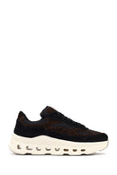 Women's Black Lace-Up Thick-Soled Leather Sneaker | Derimod Women's Black Lace-Up Thick-Soled Leather Sneaker | Derimod
