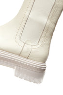 Women's Cream Leather Chelsea Boots | Derimod Women's Cream Leather Chelsea Boots | Derimod