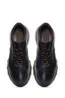 Erkek Siyah Bağcıklı Deri Sneaker | Derimod Erkek Siyah Bağcıklı Deri Sneaker | Derimod