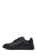 Men's Black Lace-Up Thick-Soled Leather Sneaker | Derimod Men's Black Lace-Up Thick-Soled Leather Sneaker | Derimod