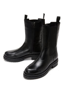 Woman Black Zippered Leather Casual Boots | Derimod Woman Black Zippered Leather Casual Boots | Derimod